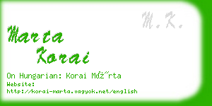 marta korai business card